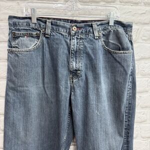 Tommy Hilfiger Denim Blue Jeans Y2K Style Mens 36x30 Easy Fit Medium Wash Jeans‎
